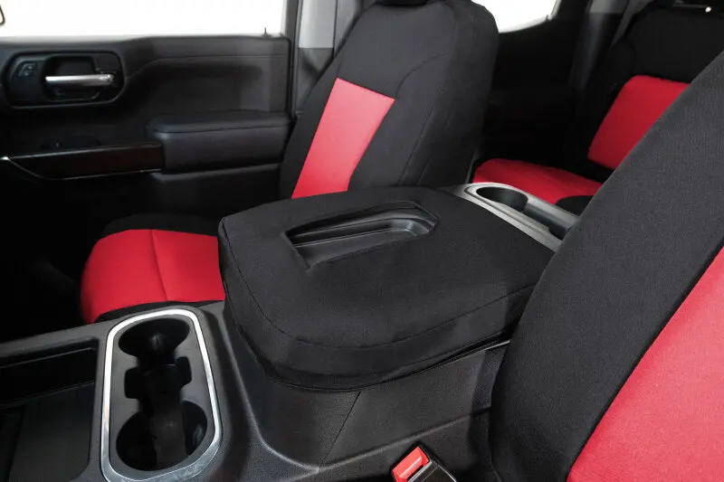 Covercraft Endura Precisionfit Second Row Seat Covers For 2021–2024 Ford F-150 — Red/Black Colorway 1