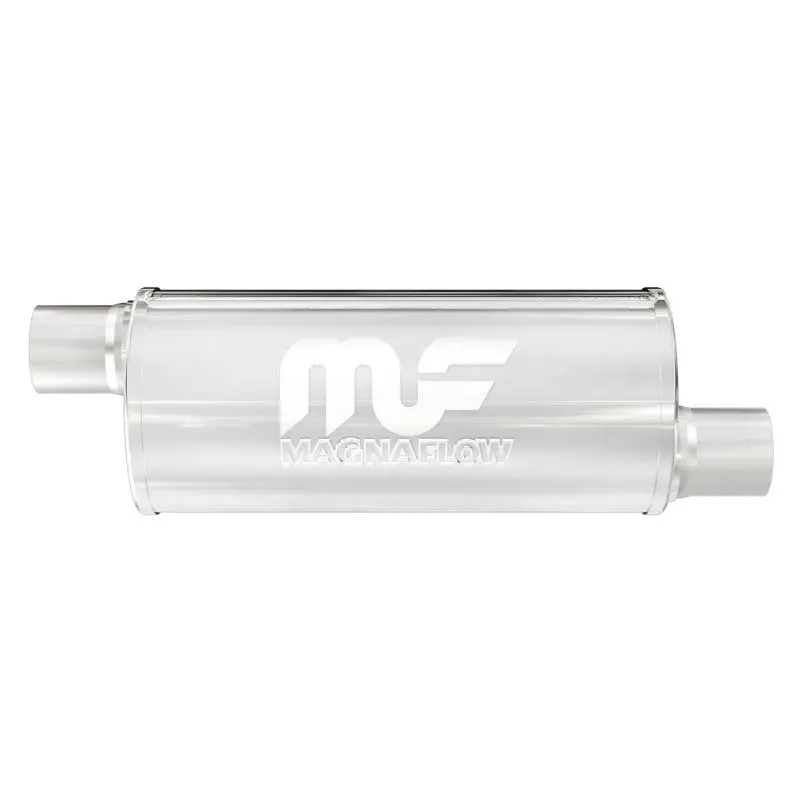 Magnaflow Stainless Steel Muffler – 6In X 6In Body, Dual 2.5In Inlets/Outlets, Performance Sound Control 1