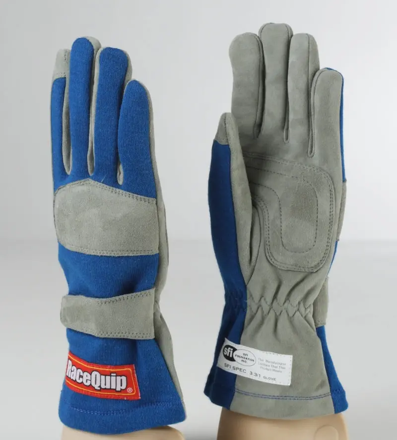 Racequip Sfi-Certified Racing Glove – Single-Layer Blue Fire-Resistant Glove (Small, Rating 1) 1