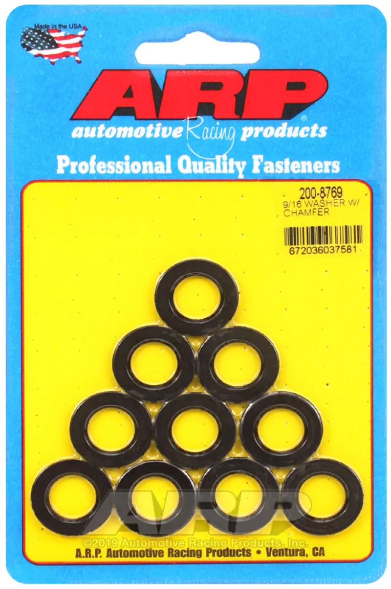 Arp Chamfered Washers – 9/16″ Id, 1″ Od, Stainless Steel (10-Piece Set) 1
