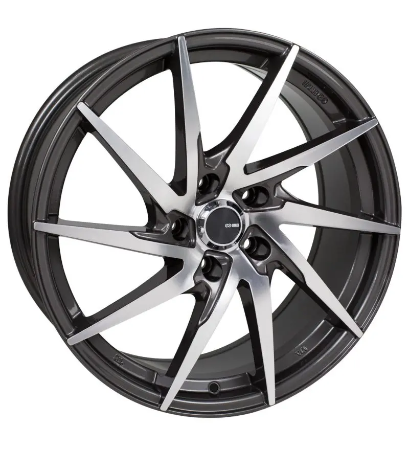 Enkei Pw10 18X8 5X114.3 50Mm Offset 72.6Mm Bore Gunmetal Wheel W/ Machined Spokes Wheel 1