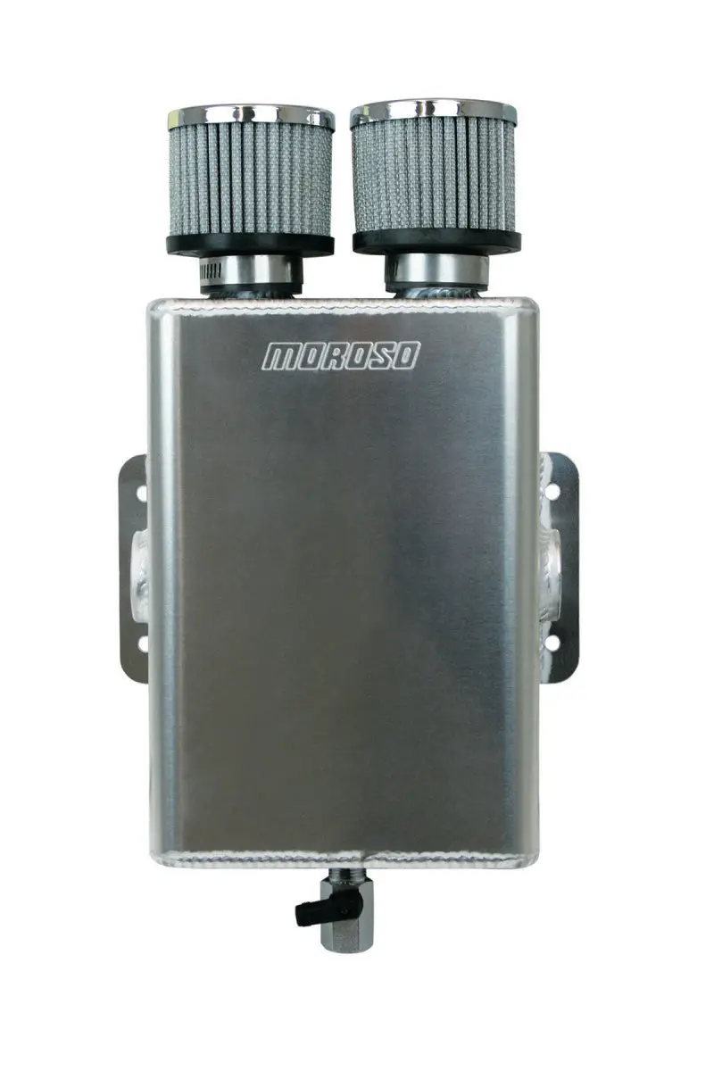 Moroso Aluminum Dual-Outlet Breather Tank With -16An Female Fittings 1