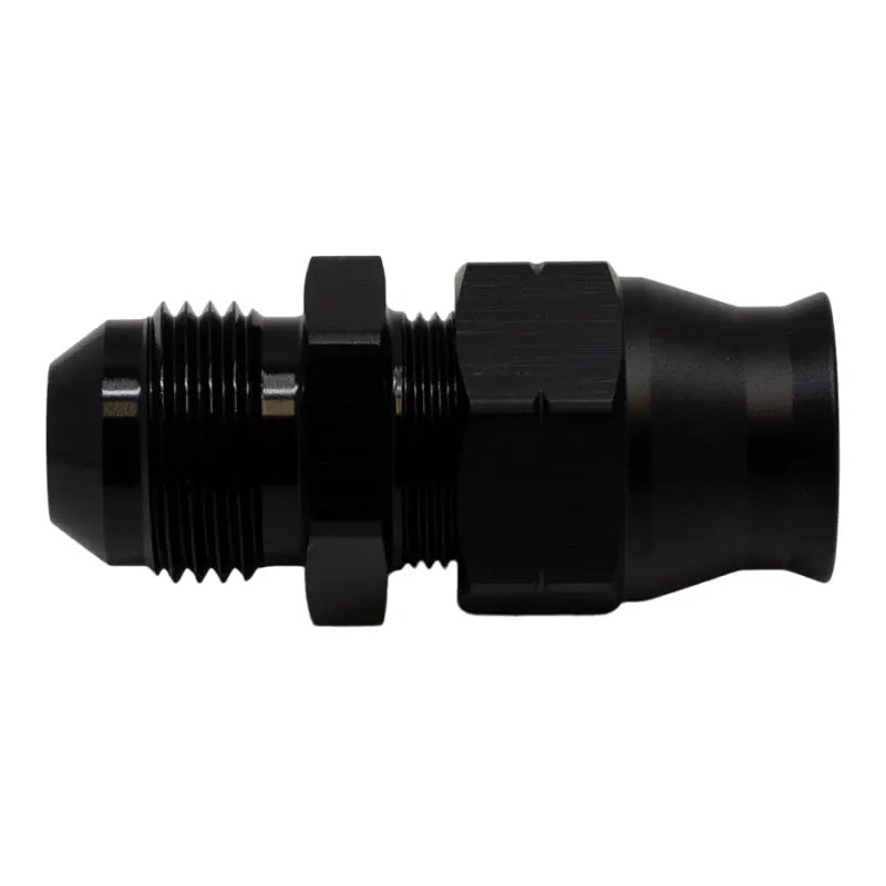 Deatschwerks 8An Male Flare To 1/2" Hardline Compression Adapter – Matte Black Anodized 1