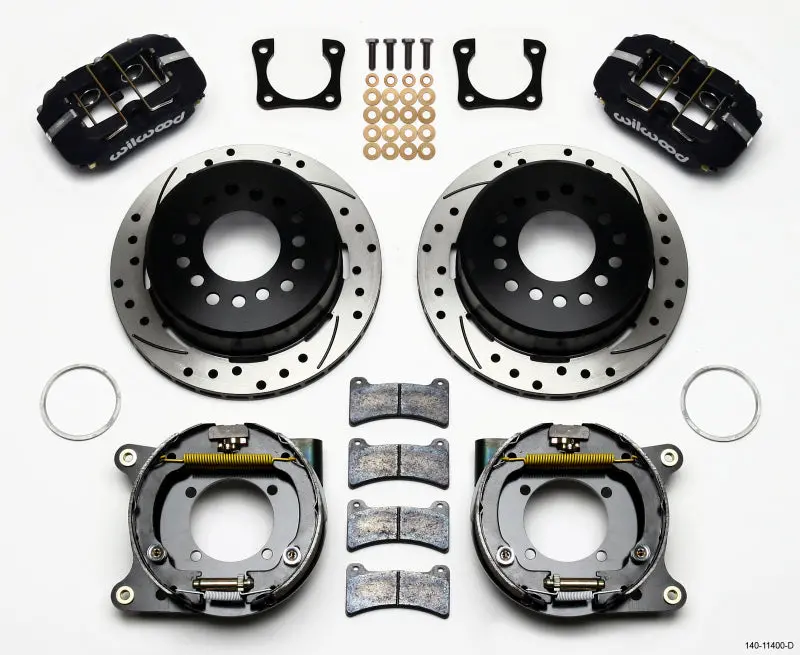 Wilwood Dynapro Low-Profile Parking Brake Kit – 11-Inch Drilled Rotors For Chevy 12-Bolt Rear Axle (2.81" Offset) 1