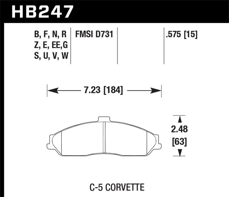 Hawk Front Brake Pads For 2004–2009 Cadillac Xlr (Er-1 Series) 1