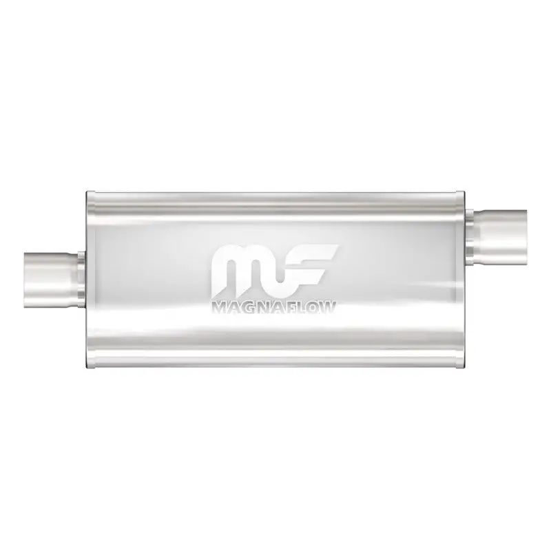 Magnaflow Stainless Steel Oval Muffler — 5X8 Inch, 14-Inch Body Length, Dual 2.5-Inch Inlet/Outlet 2