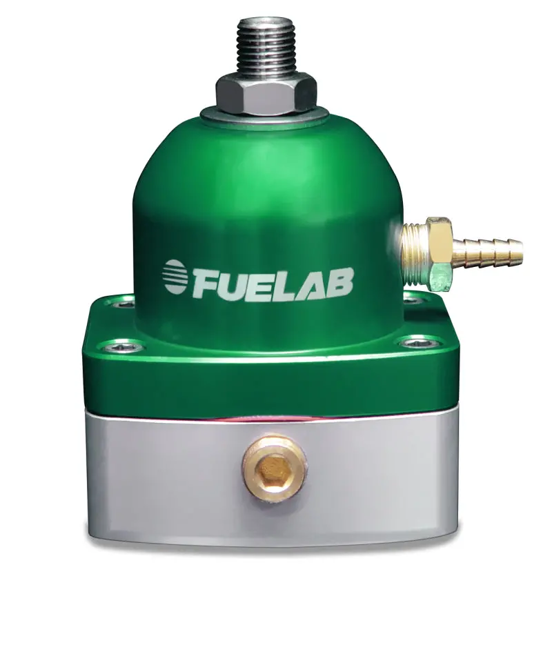 Fuelab Adjustable Efi Fuel Pressure Regulator — Inline, 25–90 Psi, Dual -6An Ports, Green Anodized 1